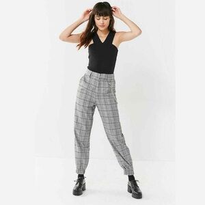 I. am. gia Revolve gray plaid checkered cobain high waist casual pants L